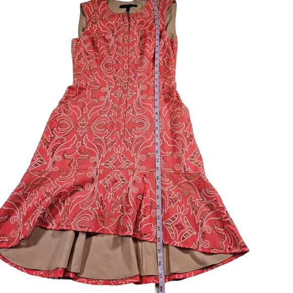 BCBG MaxAzria "Chrystal" Flounce Hem Lace Dress, Pink Coral, Size 0, NWOT - Picture 5 of 16